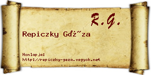 Repiczky Géza névjegykártya