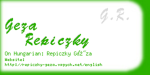 geza repiczky business card